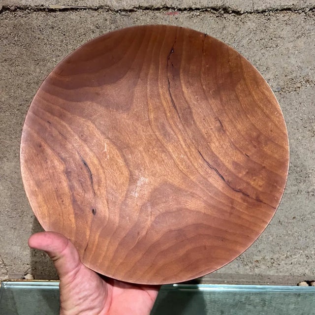 1970s Sculptural Cherry Wood Bowl by Rude Osolnik, Mid-Century Modern, Usa For Sale - Image 5 of 9