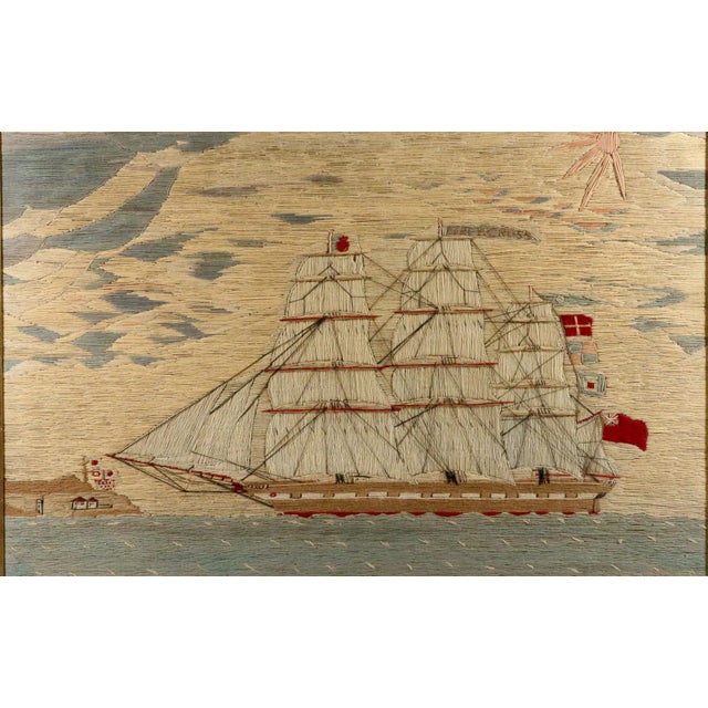Grand Sailor’s Woolwork of the Tea Clipper Fiery Cross For Sale - Image 4 of 8