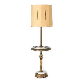 Brass & Marble Floor Lamp For Sale