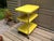 Vintage Industrial Yellow Cosco Chrome Kitchen 3 Shelf Utility Cart With Wheels For Sale - Image 4 of 18