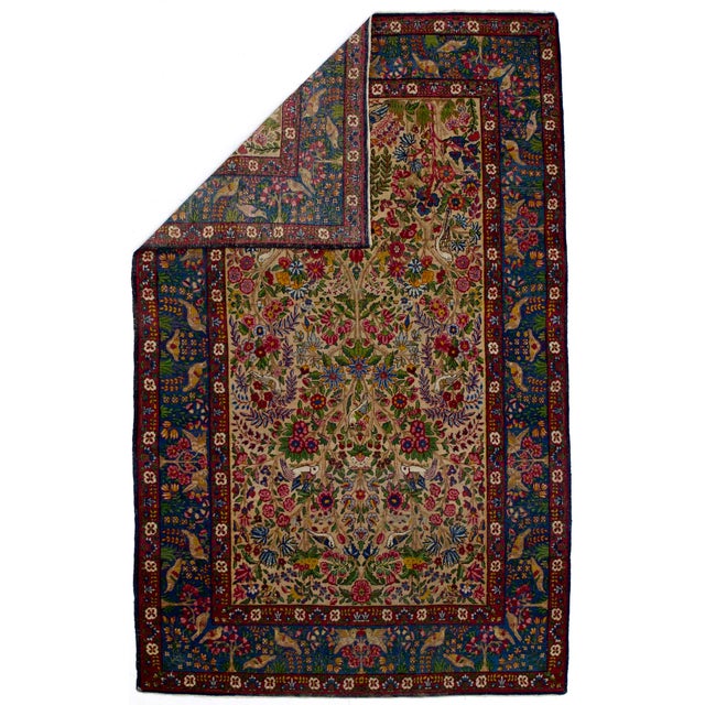 Antique Persian Lavar Kerman Rug 4’8" x 7’5". A trade term applied to better quality pre-WWI Kermans. ‘Laver’ is...