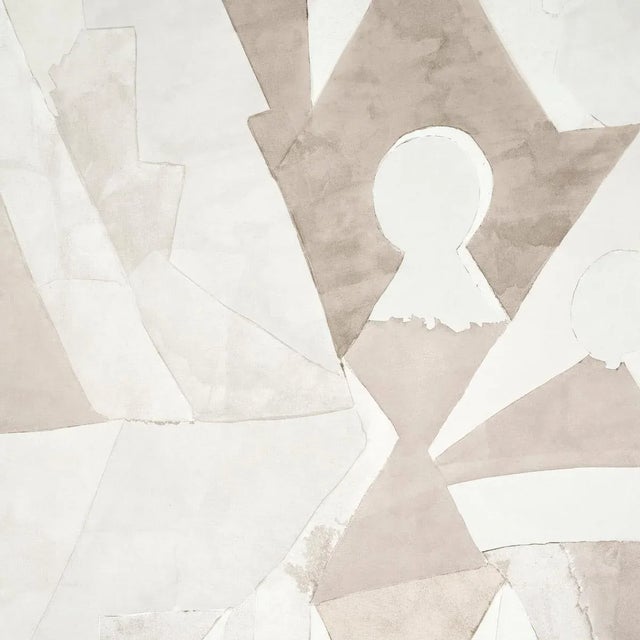 Schumacher Schumacher x Peg Norriss Steps Panel Set in Argil & Stone - 2 Panels For Sale - Image 4 of 4