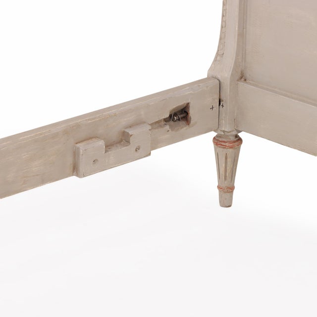 Wood A French Louis XVI Style Painted Queen Bed, C. 1940. For Sale - Image 7 of 7