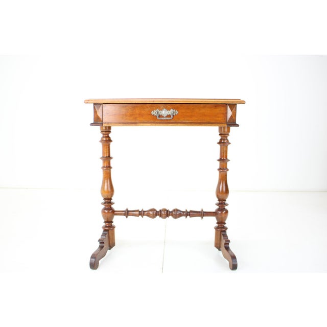 Rococo Solid Wood and Veneer Sewing Table, 1895 For Sale - Image 3 of 16