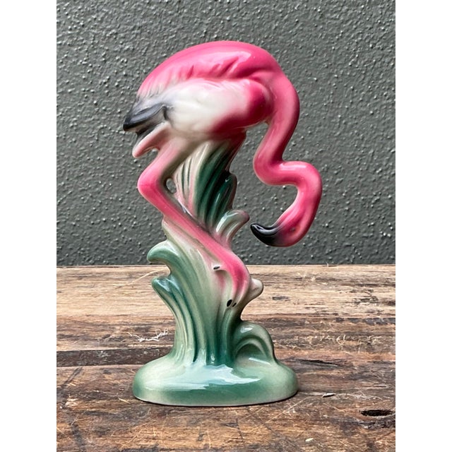 Vintage MCM Glazed Ceramic Flamingo For Sale - Image 10 of 12