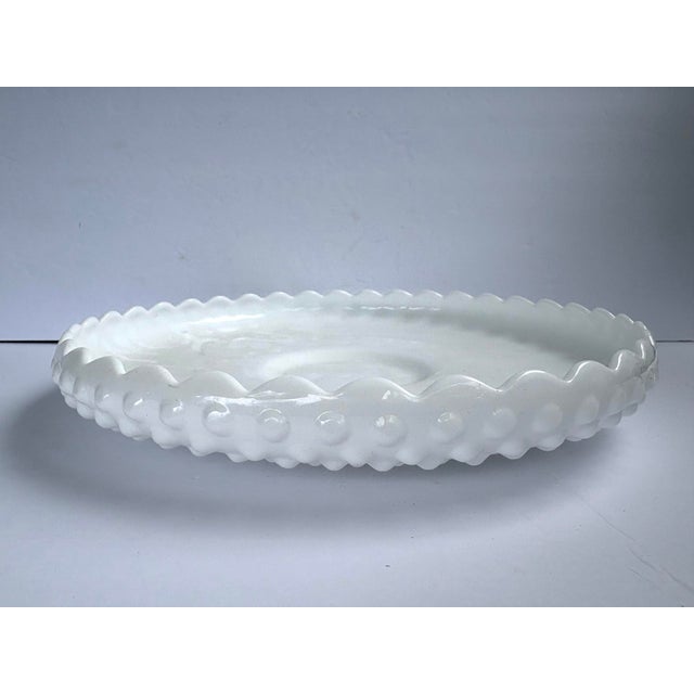 Vintage Fenton White Hobnail Milk Glass Vase & Large Centerpiece Bowl – Set of 2 For Sale - Image 10 of 11
