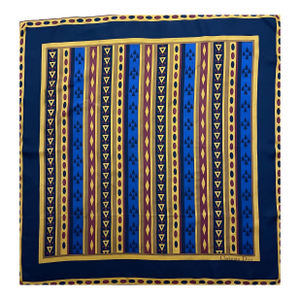 Christian Dior Blue And Yellow Silk Scarf