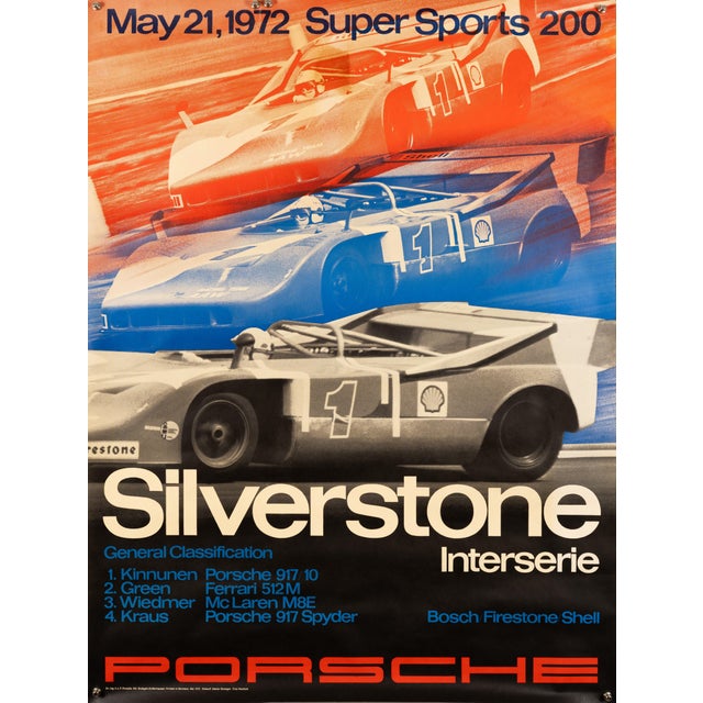 Vintage Original Porsche Poster by Atelier Strenger, 1972 For Sale - Image 9 of 9