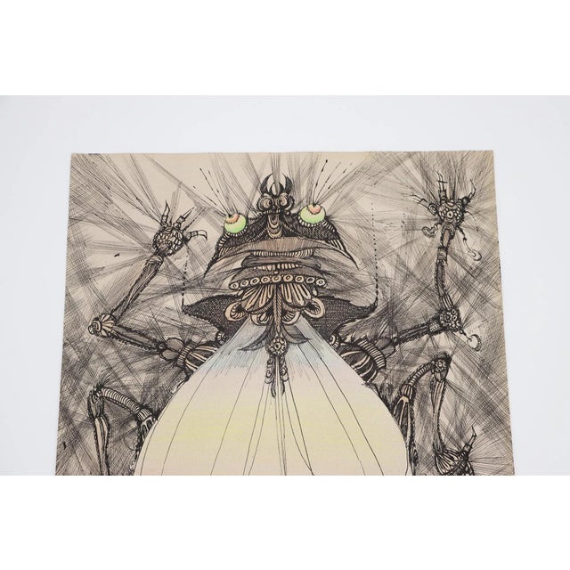 Origin: France. Circa: 1980. Note: Signed but not identified. Media: Pen & Ink. Painting Surface: Paper. Note: unframed....