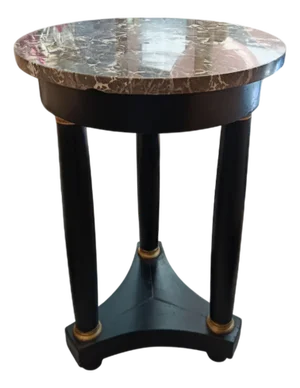 French Neoclassical Gueridon Style Table with Grey Marble, 1800s
