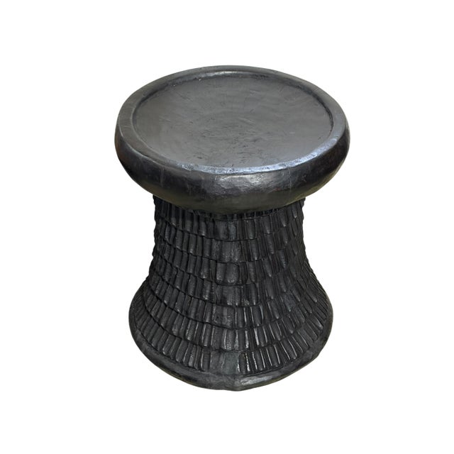 Stunning Vintage Lg Tribal Nobility Bamileke Stool/Table Cameroon 19" H For Sale - Image 10 of 12