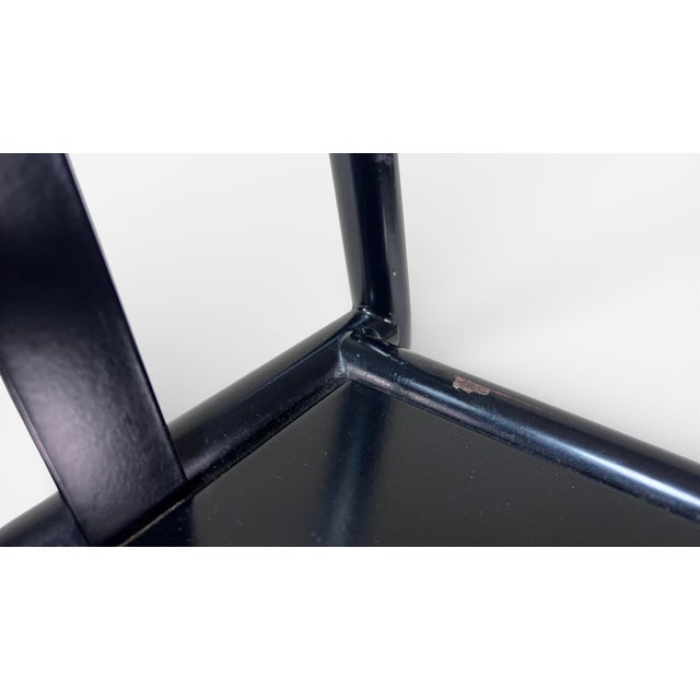 Black 1970s 222 Dining Chair by Robert Mallet Stevens for Ecart For Sale - Image 8 of 13