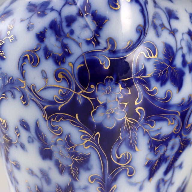 Flow Blue Porcelain Jug with Basin, Set of 2 For Sale - Image 5 of 14