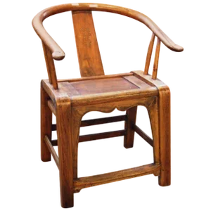 Bow Back Country Style Curved Elm Petite Side Chair From China, 19th Century