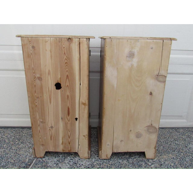Pair of Antique English Rustic Pine Nightstands For Sale - Image 10 of 17