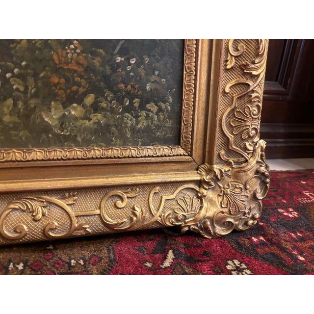 Antique Signed Herman S. Williams Oil Landscape Painting – Ornate Gilt Frame Ks For Sale In Seattle - Image 6 of 9