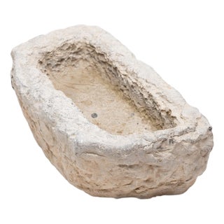 Chinese Half Moon Stone Trough, C. 1850 For Sale