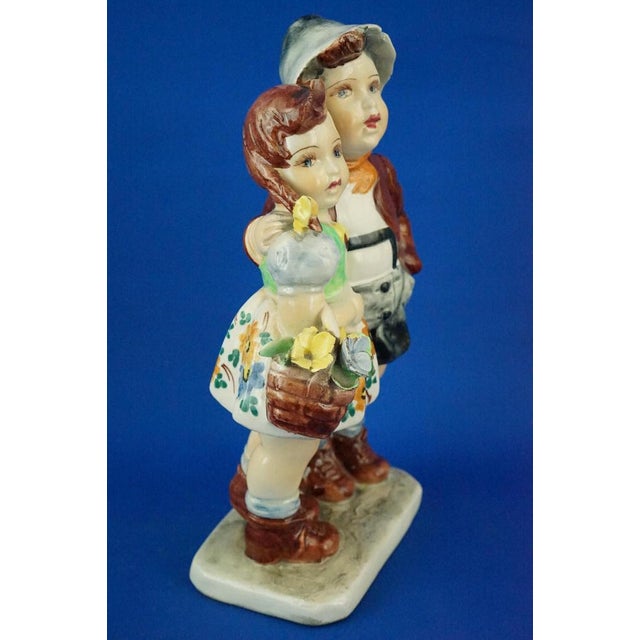 Ceramic Sculpture of a Couple of Children by Teodoro Sebelin, Nove Bassano, Italy, 1930s For Sale - Image 3 of 18
