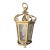 Vintage French Rococo-Style Hexagonal Brass & Glass Hall Lantern For Sale