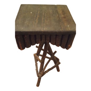 Antique 1900 Original Adirondack Twig Table For Sale