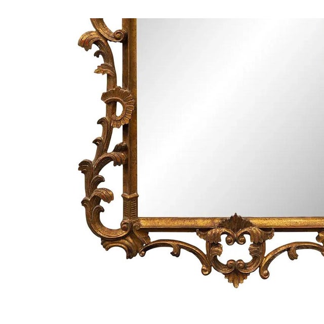 Vintage Rococo Carved and Gilded Wooden Wall Mirror For Sale - Image 4 of 10
