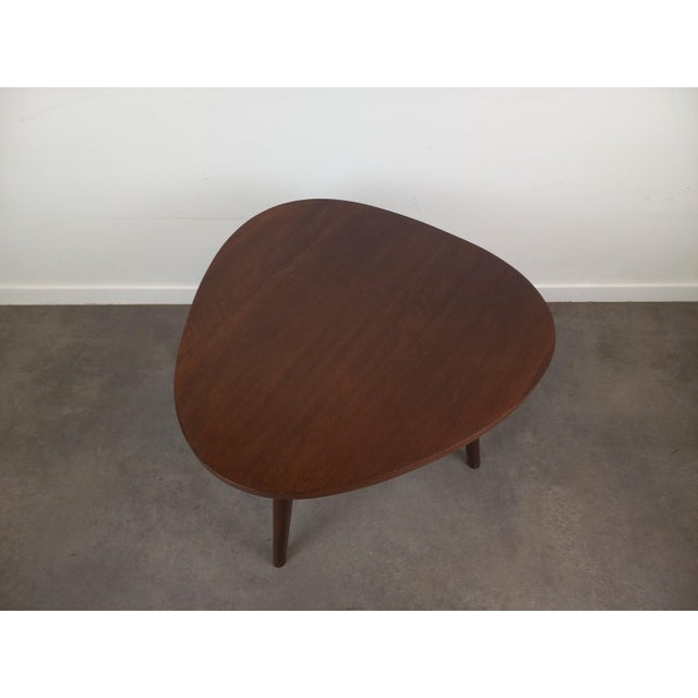 Brown Wood Tripod Side Table, 1950s For Sale - Image 8 of 14