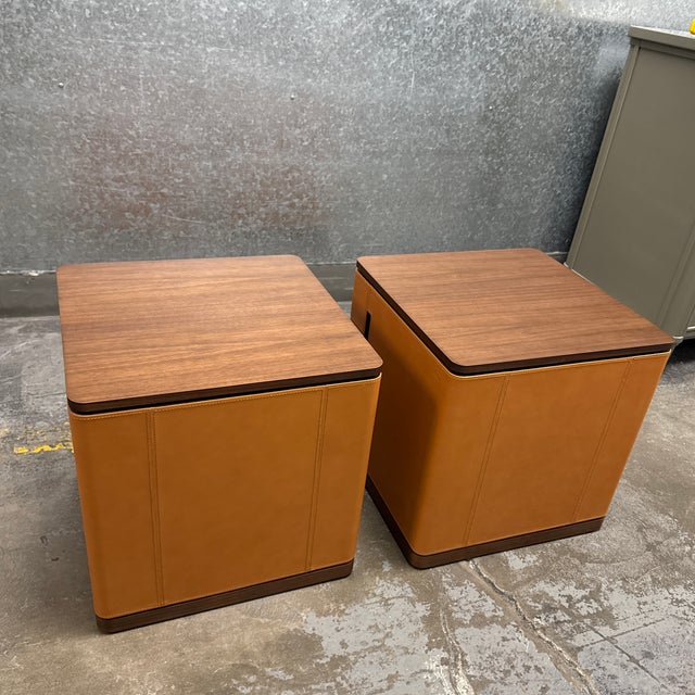 Roberto Lazzeroni for Poltrona Frau Fidelio Notte Night Tables, Pair For Sale - Image 9 of 12