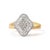 10K Yellow Gold 1/2 Cttw Round And Baguette-cut Diamond Rhombus Head and Halo Ring (I-J Color, I1-I2 Clarity) - Ring Size 7 For Sale - Image 4 of 6