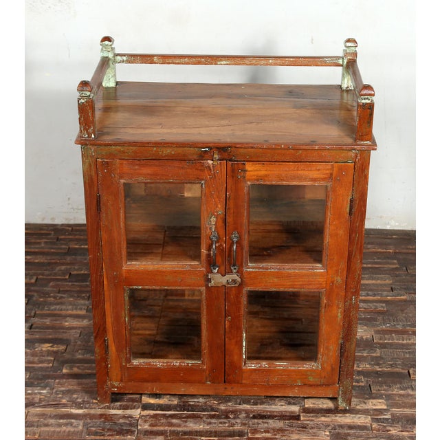 Auburn Solid Reclaimed Teak Wood Glass Fronted Cabinet For Sale - Image 8 of 8
