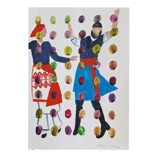 Agapi Wieruszewska, Crete: Dance- Motives from Greece, Watercolour on Paper, 2024 For Sale