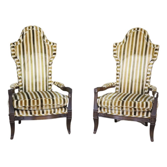 Mid 20th Century Pair of Mid-Century Throne Chairs - 2 Pieces For Sale