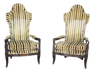 Mid 20th Century Pair of Mid-Century Throne Chairs - 2 Pieces