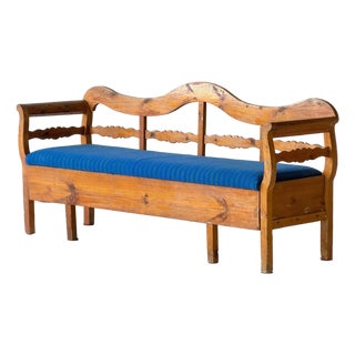Primitive Swedish Pine Bench For Sale