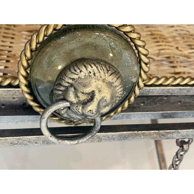 Vintage Wicker Tray Table on Stand Attributed to Maitland Smith For Sale - Image 10 of 13