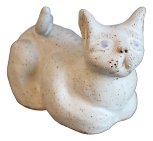 Vintage Italian Ceramic Loafing Cat by Bruno Gambone, 1980s