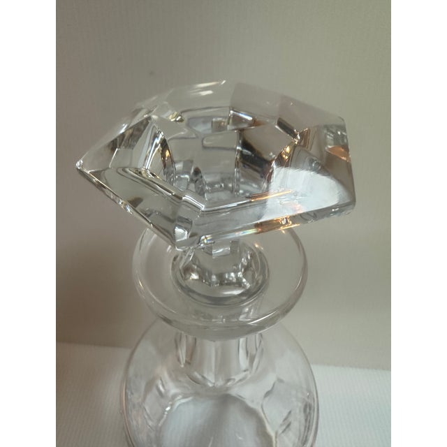 Glass 1970s Signed Baccarat France Clear Crystal Bretagne Pattern Decanter With Stopper For Sale - Image 7 of 17