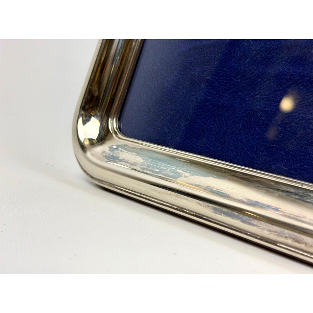 Art Deco Italian Silver Plate and Mahogany Picture Frame by Gino Bicchielli, 1950s For Sale - Image 10 of 11