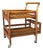 Vintage Refinished Coastal Rattan Two-Tier Bar Cart With Bottle Holders on Casters For Sale