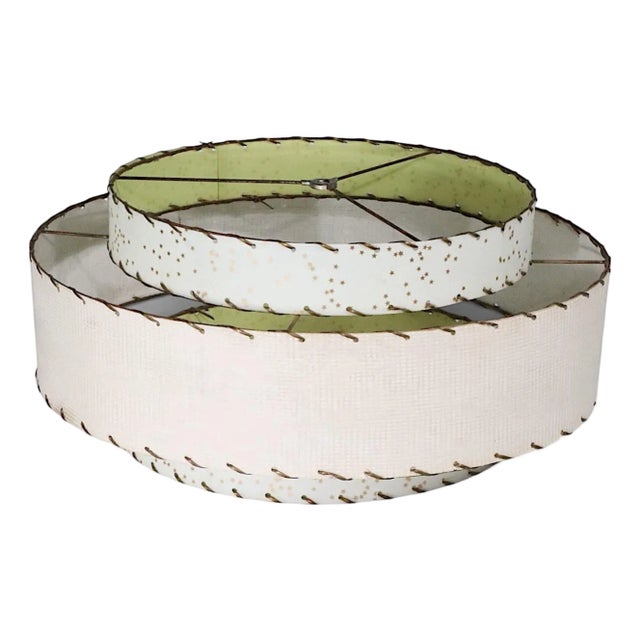 1950s Mid Century Modern Three Tier Fiberglass Lamp Shade For Sale