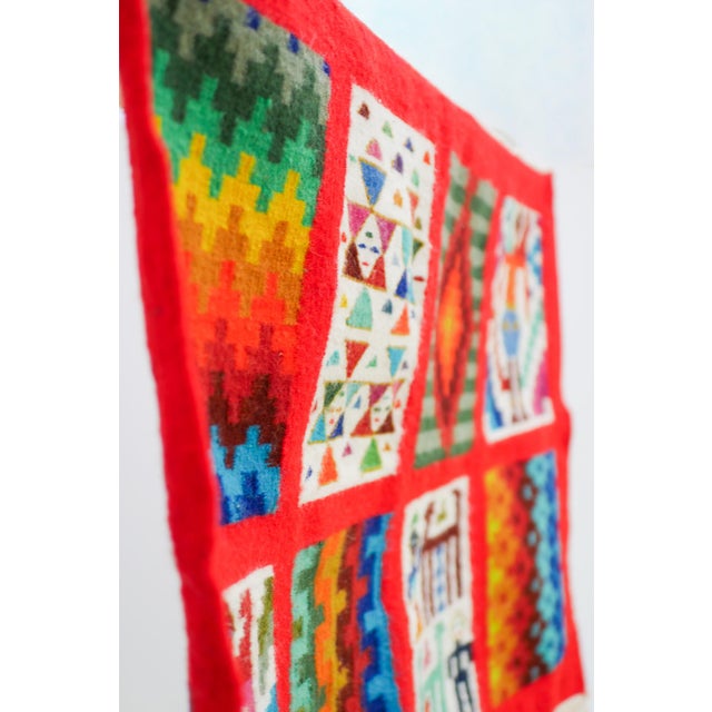Vintage Berber Kilim Traditional Folk Art Wall Hanging from Gafsa, 1963 For Sale - Image 15 of 18