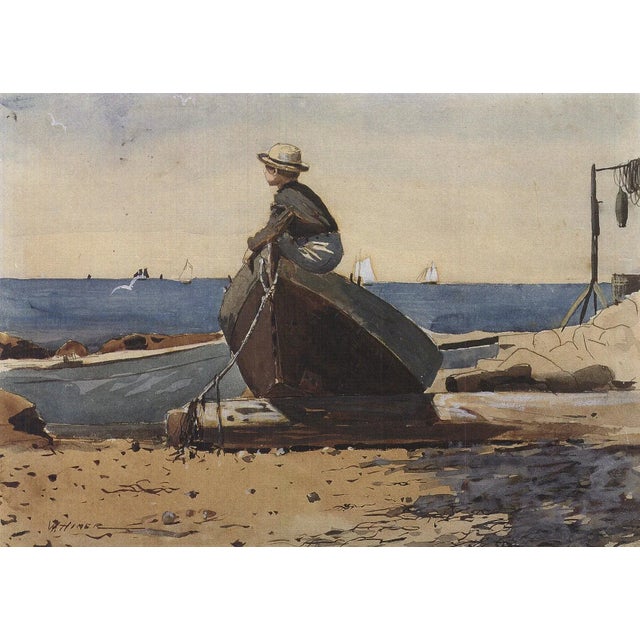 Artist: Winslow Homer Title: Waiting for Dad Year: Unknown Signed: No Medium: Offset Lithograph Paper Size: 16 x 20 inches...