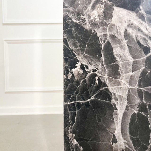 Paper 1990's Faux Marble Column Pedestals - A Pair For Sale - Image 7 of 8