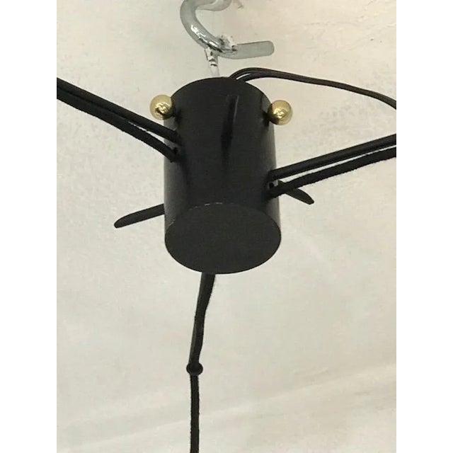 Metal Italian 1950s Triple Pendant Chandelier For Sale - Image 7 of 12