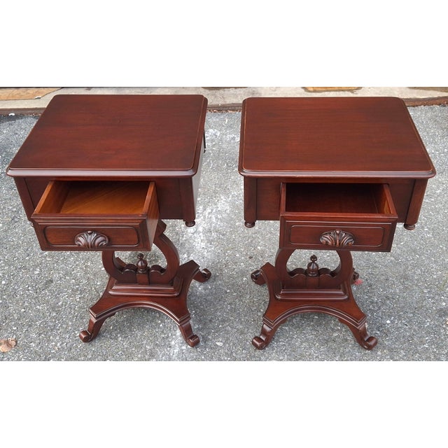 Pair Vander Ley Bros for Betty Lewis Rococo Revival Genuine Mahogany Side Tables, Circa 1920s For Sale - Image 4 of 17