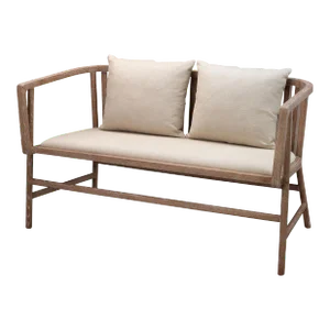 Jamie Young Grayson Wood & Linen Settee