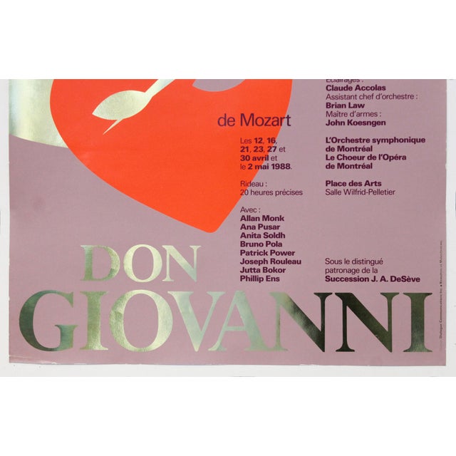1980s 1988 Opéra De Montréal Poster, Don Giovanni For Sale - Image 5 of 5