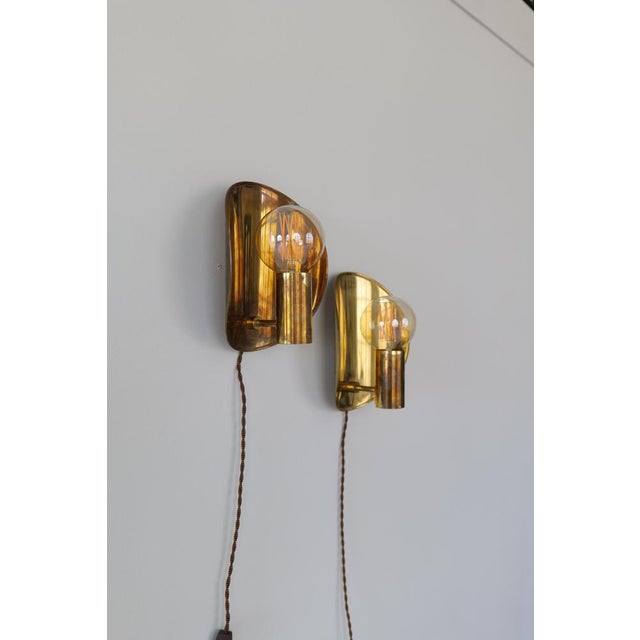 1960s Mid-Century Modern Brass Wall Sconces, Sweden, 1960s, Set of 2 For Sale - Image 5 of 17