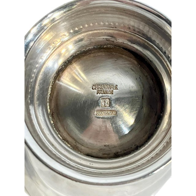 French Art Deco Small Silver Plate Cups or Matchstick Holders Including Christofle - Set of 3 For Sale - Image 16 of 16