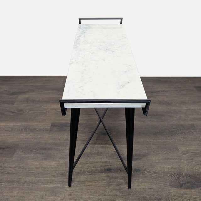 Metal Threshold With Studio McGee Pleasant Grove Marble Top Console For Sale - Image 7 of 9