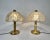 Large and heavy table lamps in glass and brass by peill & putzler, germany, 1970s, set of 2. thick cognac coloured...